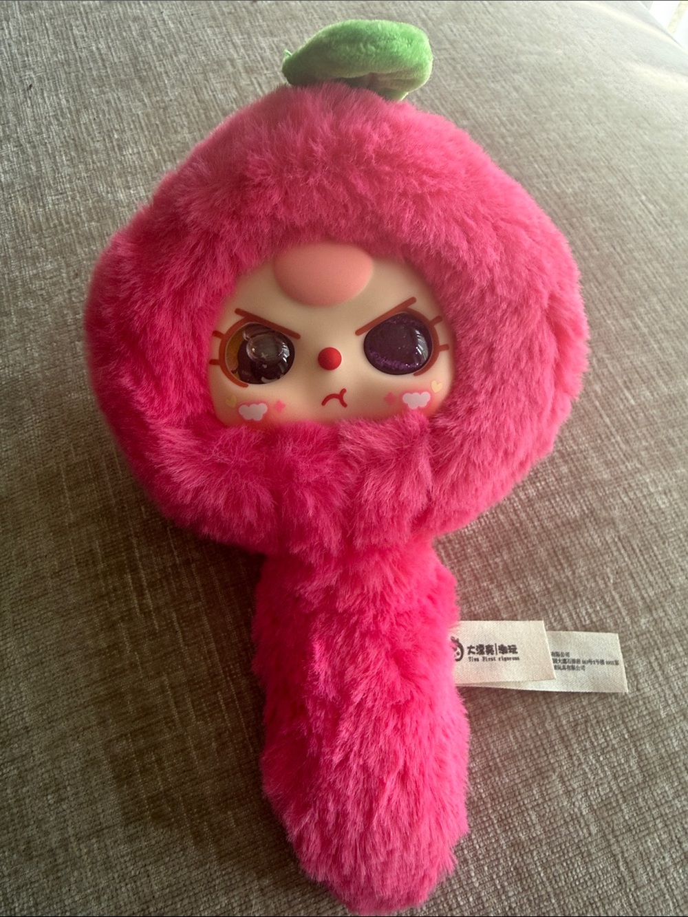 Baby three Pink Plush Character Hand brush